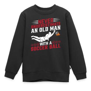 Soccer Player Grandpa Soccer Lover - Soccer Grandp - Kinder Premium Organic Sweatshirt - Schwarz - Vorne - AI Model Kid Female (0cm)