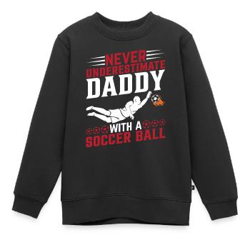 Joueur de soccer papa amoureux du soccer - Soccer Dad - Sweat Premium enfant bio - noir - Devant - AI Model Kid Female (0cm)