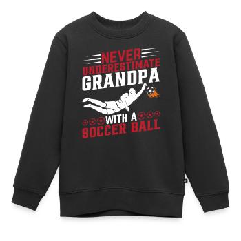 Soccer Player Grandpa Soccer Lover - Soccer Grandp - Kinder Premium Organic Sweatshirt - Schwarz - Vorne - AI Model Kid Female (0cm)