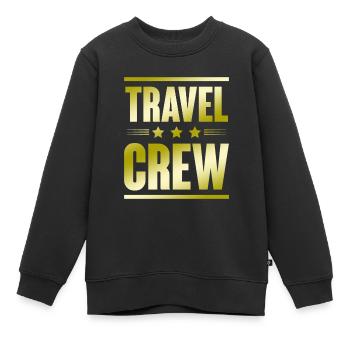 Travel Crew - Kinder Premium Organic Sweatshirt - Schwarz - Vorne - AI Model Kid Female (0cm)