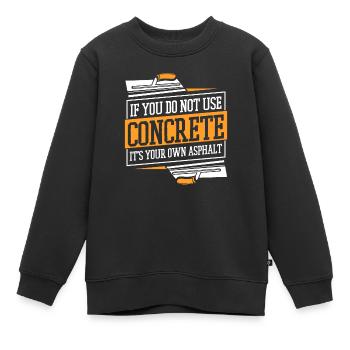 polisseuse de béton Pavé de béton Ouvrier de la construction Béton Zeme - Sweat Premium enfant bio - noir - Devant - AI Model Kid Female (0cm)
