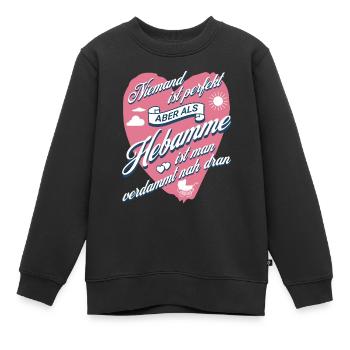 Lustiges Hebamme Hebammen Geburtshelferin Geschenk - Kinder Premium Organic Sweatshirt - Schwarz - Vorne - AI Model Kid Female (0cm)