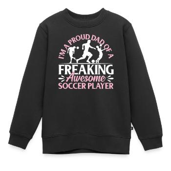 Soccer Player Dad Soccer Daddy - Kinder Premium Organic Sweatshirt - Schwarz - Vorne - AI Model Kid Female (0cm)