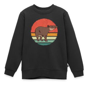 Tapir Tapirus Tapirs animaux - Sweat Premium enfant bio - noir - Devant - AI Model Kid Female (0cm)