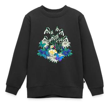Jahreszeit Frühling Garten Natur Gärtnerei Flora - Kinder Premium Organic Sweatshirt - Schwarz - Vorne - AI Model Kid Female (0cm)