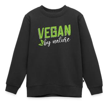 Vegan Diet Vegan By Nature Healthy Eating Meatless - Kids Premium Organic Sweatshirt - black - Front - AI Model Kid Female (0cm)