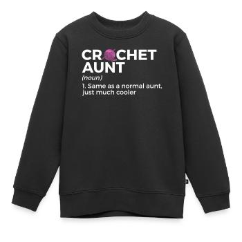 Häkeln - Kinder Premium Organic Sweatshirt - Schwarz - Vorne - AI Model Kid Female (0cm)
