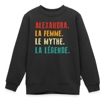 Alexandra la femme le mythe la légende - Sweat Premium enfant bio - noir - Devant - AI Model Kid Female (0cm)