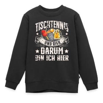 Tischtennis - Kinder Premium Organic Sweatshirt - Schwarz - Vorne - AI Model Kid Female (0cm)