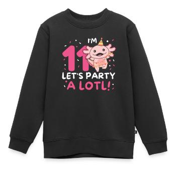 11ème anniversaire Axolotl onze ans doux Axolotls - Sweat Premium enfant bio - noir - Devant - AI Model Kid Female (0cm)