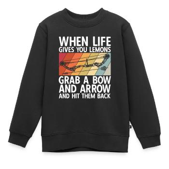 Bogenschießen Archery - Kinder Premium Organic Sweatshirt - Schwarz - Vorne - AI Model Kid Female (0cm)