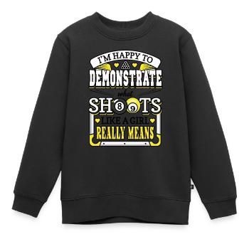Billard drôle Ce que signifie tirer comme une fille - Sweat Premium enfant bio - noir - Devant - AI Model Kid Female (0cm)