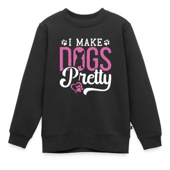 Pet Groomer Je fais des chiens Pretty Pet Salon Groomer - Sweat Premium enfant bio - noir - Devant - AI Model Kid Female (0cm)