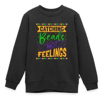 Beading Catching Beads Not Beadwork Jewelry Beader - Kids Premium Organic Sweatshirt - black - Front - AI Model Kid Female (0cm)