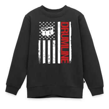 Drumline Trommeln Geschenk - Kinder Premium Organic Sweatshirt - Schwarz - Vorne - AI Model Kid Female (0cm)