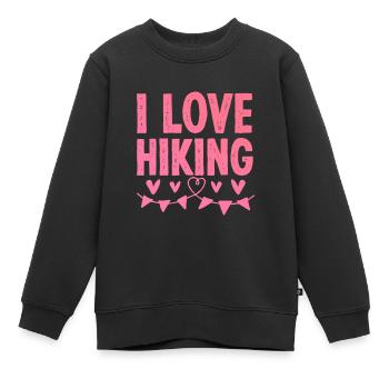 Ich liebe Hiking - Kinder Premium Organic Sweatshirt - Schwarz - Vorne - AI Model Kid Female (0cm)