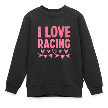 Ich liebe Rennen - Kinder Premium Organic Sweatshirt - Schwarz - Vorne - AI Model Kid Female (0cm)