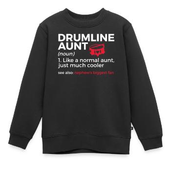 Drumline Trommeln Geschenk - Kinder Premium Organic Sweatshirt - Schwarz - Vorne - AI Model Kid Female (0cm)