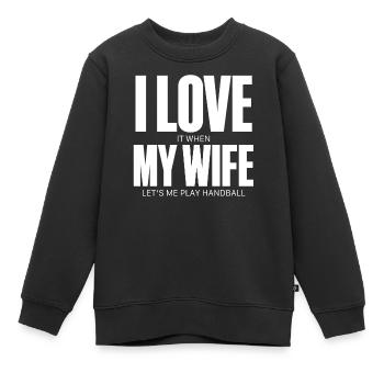Handball Handballer - Kinder Premium Organic Sweatshirt - Schwarz - Vorne - AI Model Kid Female (0cm)