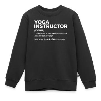 Yoga - Sweat Premium enfant bio - noir - Devant - AI Model Kid Female (0cm)