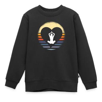 Yoga - Sweat Premium enfant bio - noir - Devant - AI Model Kid Female (0cm)