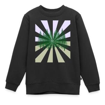 Strahlen Wald Tannen Wildnis Flora Ökologie - Kinder Premium Organic Sweatshirt - Schwarz - Vorne - AI Model Kid Female (0cm)