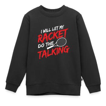 Tennisplatz Spruch Für Tennis - Kinder Premium Organic Sweatshirt - Schwarz - Vorne - AI Model Kid Female (0cm)