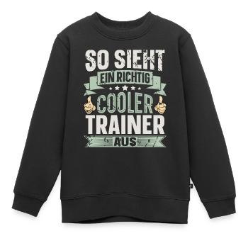 Trainer - Kinder Premium Organic Sweatshirt - Schwarz - Vorne - AI Model Kid Female (0cm)