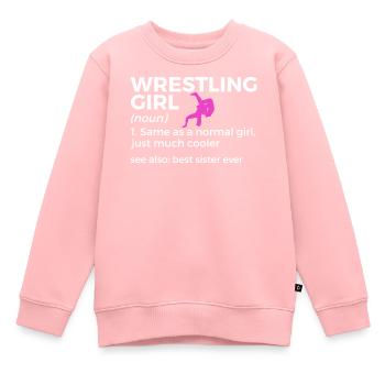Wrestling - Kinder Premium Organic Sweatshirt - Rosa - Vorne - AI Model Kid Female (0cm)