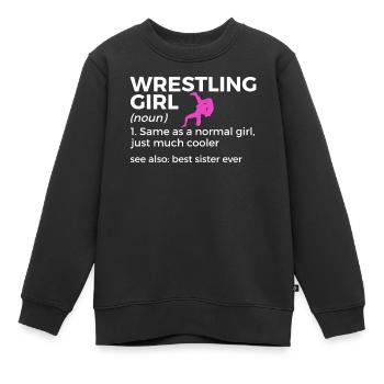 Wrestling - Kinder Premium Organic Sweatshirt - Schwarz - Vorne - AI Model Kid Female (0cm)