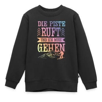 Die Piste Ruft - Kinder Premium Organic Sweatshirt - Schwarz - Vorne - AI Model Kid Female (0cm)