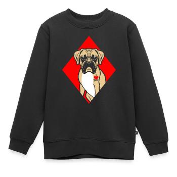 Boxer Hundeliebe Hund - Kinder Premium Organic Sweatshirt - Schwarz - Vorne - AI Model Kid Female (0cm)