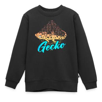 Gecko - Kinder Premium Organic Sweatshirt - Schwarz - Vorne - AI Model Kid Female (0cm)