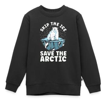 Global Warming Skip The Ice Environment Awareness - Kinder Premium Organic Sweatshirt - Schwarz - Vorne - AI Model Kid Female (0cm)