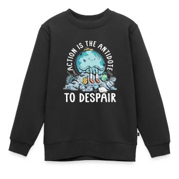Global Warming Action Is The Antidote Environment - Kinder Premium Organic Sweatshirt - Schwarz - Vorne - AI Model Kid Female (0cm)