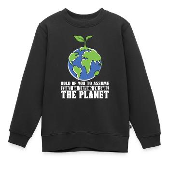 Global Warming Bold Of You To Assume Environmental - Kinder Premium Organic Sweatshirt - Schwarz - Vorne - AI Model Kid Female (0cm)