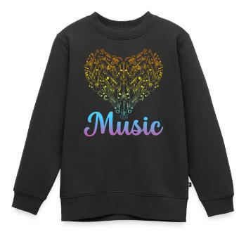 Guitar Music Lover - Guitar Musician Guitar Player - Kinder Premium Organic Sweatshirt - Schwarz - Vorne - AI Model Kid Female (0cm)