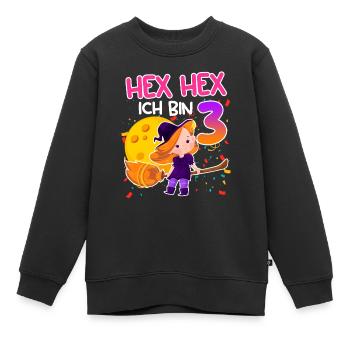 3ème anniversaire fille 3 ans - Sweat Premium enfant bio - noir - Devant - AI Model Kid Female (0cm)