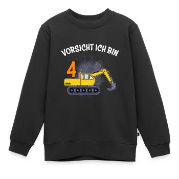 4 Jahre Junge 4. Geburtstag - Kinder Premium Organic Sweatshirt - Schwarz - Vorne - AI Model Kid Female (0cm)