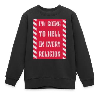 Aller en enfer - Sweat Premium enfant bio - noir - Devant - AI Model Kid Female (0cm)