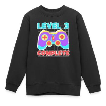 3ème anniversaire garçon 3 ans - Sweat Premium enfant bio - noir - Devant - AI Model Kid Female (0cm)