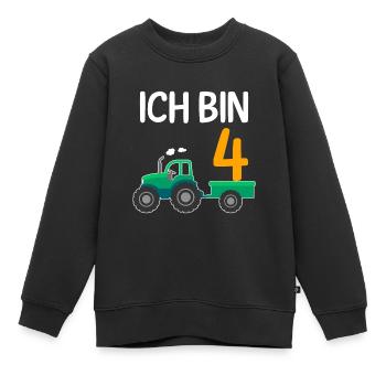 4 Jahre Junge 4. Geburtstag - Kinder Premium Organic Sweatshirt - Schwarz - Vorne - AI Model Kid Female (0cm)