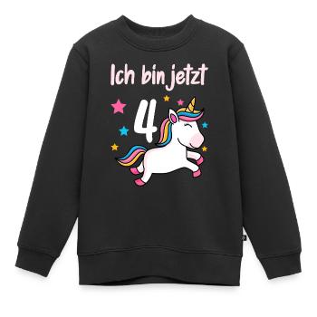4. Geburtstag Mädchen 4 Jahre - Kinder Premium Organic Sweatshirt - Schwarz - Vorne - AI Model Kid Female (0cm)