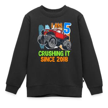 5ème anniversaire garçon 5 ans fils enfant - Sweat Premium enfant bio - noir - Devant - AI Model Kid Female (0cm)