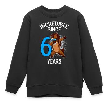 Incroyable pour 6 ans 6ème anniversaire - Sweat Premium enfant bio - noir - Devant - AI Model Kid Female (0cm)