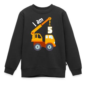 I am already 5 years 5th birthday girl boy - Kids Premium Organic Sweatshirt - black - Front - AI Model Kid Female (0cm)