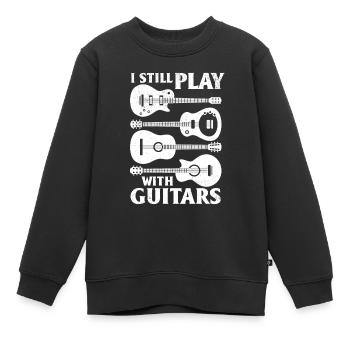 Bass Guitar Electric Guitar Player - I Still Play - Kinder Premium Organic Sweatshirt - Schwarz - Vorne - AI Model Kid Female (0cm)