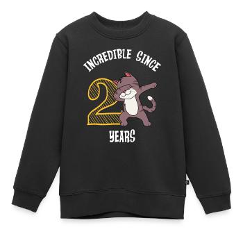 Incroyable pour 2 ans 2ème anniversaire - Sweat Premium enfant bio - noir - Devant - AI Model Kid Female (0cm)