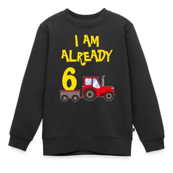 6. Geburtstag Junge 6 Jahre - Kinder Premium Organic Sweatshirt - Schwarz - Vorne - AI Model Kid Female (0cm)