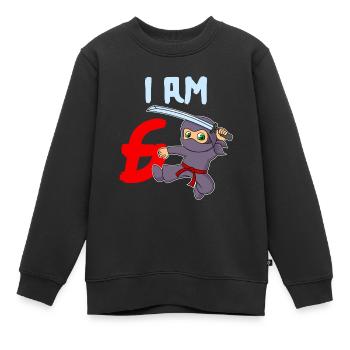 Ich bin 6 Jahre 6. Geburtstag - Kinder Premium Organic Sweatshirt - Schwarz - Vorne - AI Model Kid Female (0cm)
